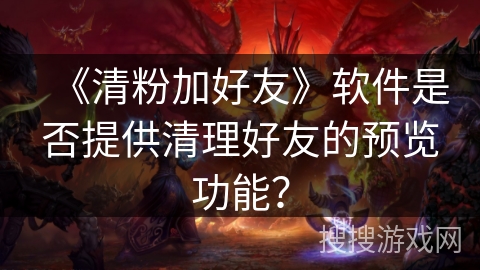 《清粉加好友》软件是否提供清理好友的预览功能？