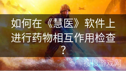 如何在《慧医》软件上进行药物相互作用检查？