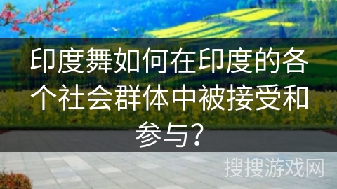 印度舞如何在印度的各个社会群体中被接受和参与？