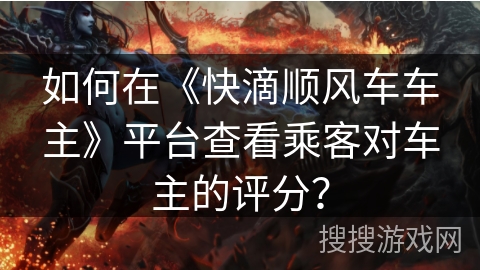 如何在《快滴顺风车车主》平台查看乘客对车主的评分？