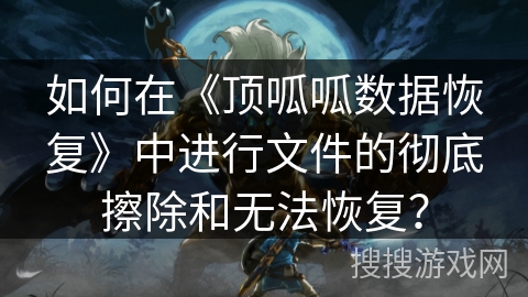 如何在《顶呱呱数据恢复》中进行文件的彻底擦除和无法恢复？