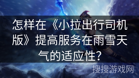 怎样在《小拉出行司机版》提高服务在雨雪天气的适应性？