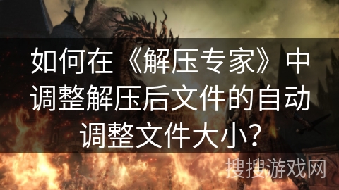 如何在《解压专家》中调整解压后文件的自动调整文件大小？