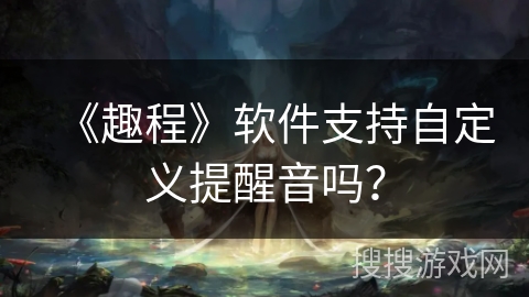 《趣程》软件支持自定义提醒音吗？