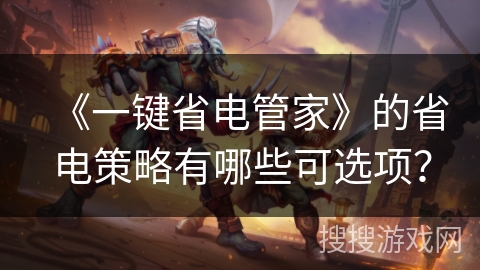 《一键省电管家》的省电策略有哪些可选项？