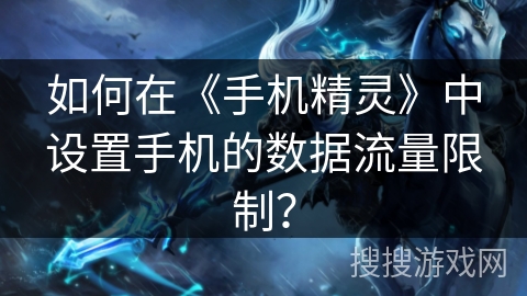 如何在《手机精灵》中设置手机的数据流量限制？