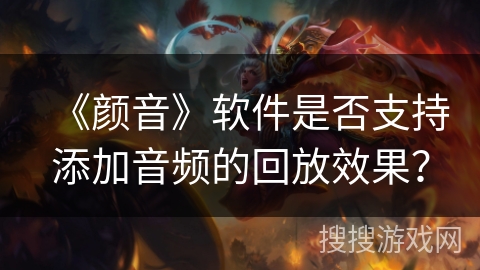 《颜音》软件是否支持添加音频的回放效果? 《颜音》软件是否支持添加音频的回放效果?