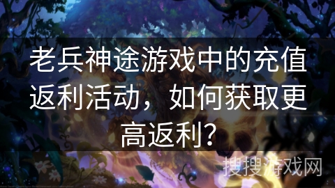老兵神途游戏中的充值返利活动,如何获取更高返利? 老兵神途游戏中的充值返利活动,如何获取更高返利?