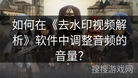 如何在《去水印视频解析》软件中调整音频的音量？