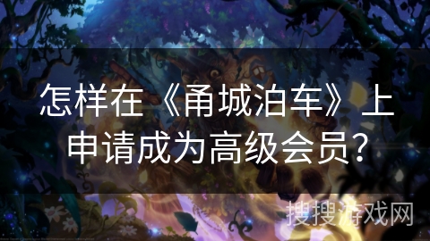 怎样在《甬城泊车》上申请成为高级会员？