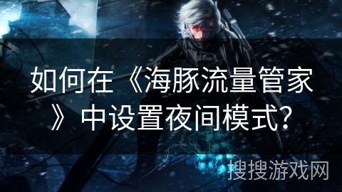 如何在《海豚流量管家》中设置夜间模式? 如何在《海豚流量管家》中设置夜间模式?