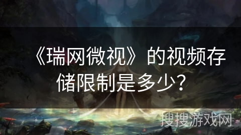 《瑞网微视》的视频存储限制是多少？