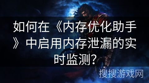 如何在《内存优化助手》中启用内存泄漏的实时监测？