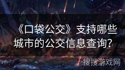 《口袋公交》支持哪些城市的公交信息查询？