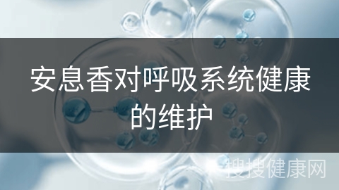 安息香对呼吸系统健康的维护