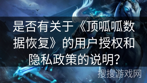 是否有关于《顶呱呱数据恢复》的用户授权和隐私政策的说明？