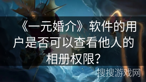 《一元婚介》软件的用户是否可以查看他人的相册权限？