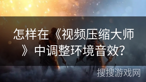 怎样在《视频压缩大师》中调整环境音效？