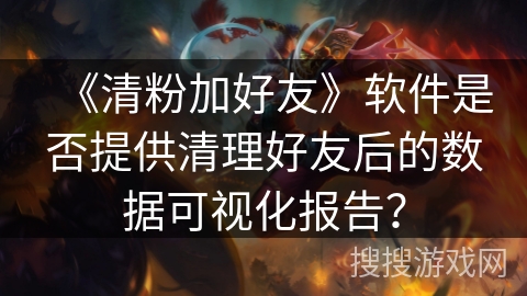 《清粉加好友》软件是否提供清理好友后的数据可视化报告？