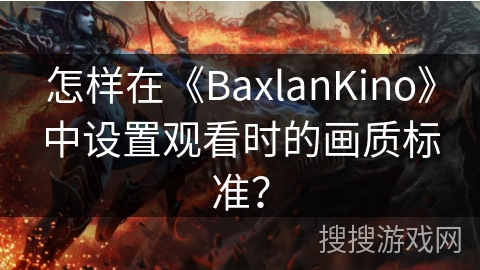 怎样在《BaxlanKino》中设置观看时的画质标准？