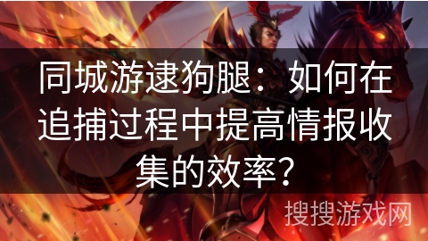 同城游逮狗腿:如何在追捕过程中提高情报收集的效率? 同城游逮狗腿:如何在追捕过程中提高情报收集的效率?