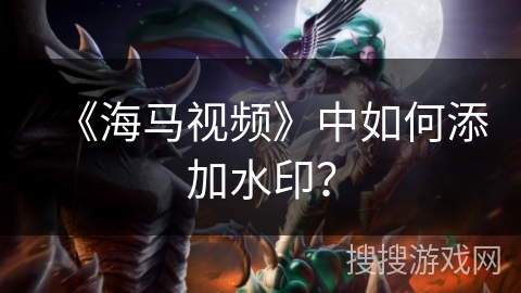 《海马视频》中如何添加水印？