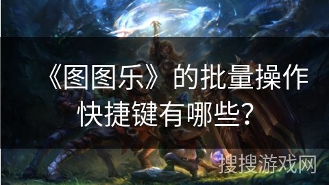 《图图乐》的批量操作快捷键有哪些? 《图图乐》的批量操作快捷键有哪些?