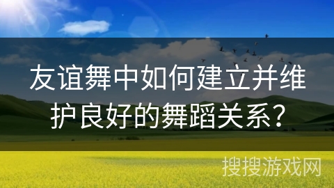 友谊舞中如何建立并维护良好的舞蹈关系？