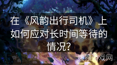 在《风韵出行司机》上如何应对长时间等待的情况? 在《风韵出行司机》上如何应对长时间等待的情况?