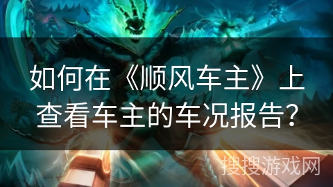 如何在《顺风车主》上查看车主的车况报告？
