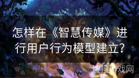 怎样在《智慧传媒》进行用户行为模型建立？