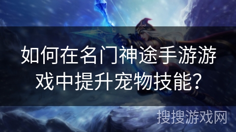 如何在名门神途手游游戏中提升宠物技能？
