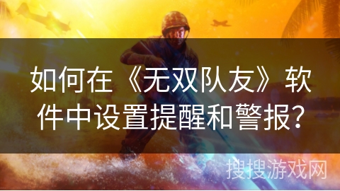 如何在《无双队友》软件中设置提醒和警报? 如何在《无双队友》软件中设置提醒和警报?