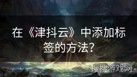 在《津抖云》中添加标签的方法？