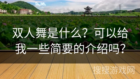 双人舞是什么？可以给我一些简要的介绍吗？