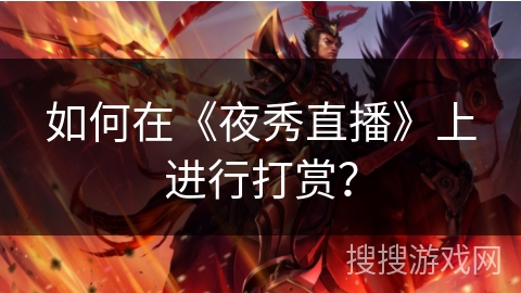 如何在《夜秀直播》上进行打赏？