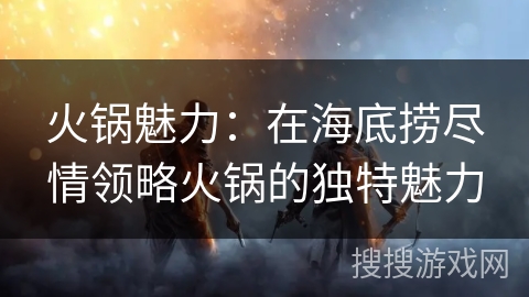 火锅魅力：在海底捞尽情领略火锅的独特魅力