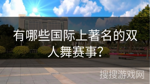 有哪些国际上著名的双人舞赛事？