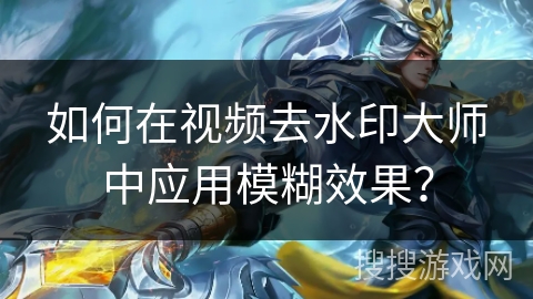 如何在视频去水印大师中应用模糊效果? 如何在视频去水印大师中应用模糊效果?