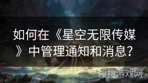 如何在《星空无限传媒》中管理通知和消息？