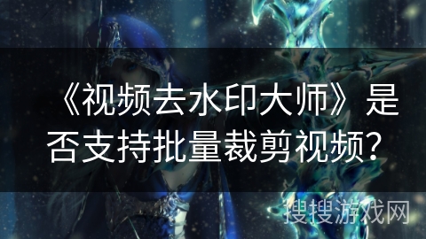 《视频去水印大师》是否支持批量裁剪视频？