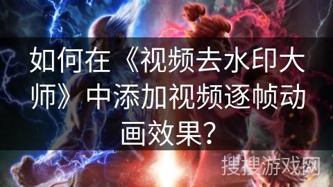 如何在《视频去水印大师》中添加视频逐帧动画效果？
