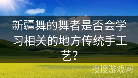新疆舞的舞者是否会学习相关的地方传统手工艺？