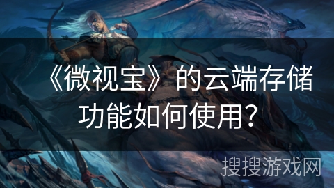 《微视宝》的云端存储功能如何使用? 《微视宝》的云端存储功能如何使用?