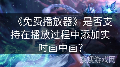 《免费播放器》是否支持在播放过程中添加实时画中画？