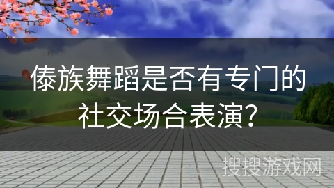傣族舞蹈是否有专门的社交场合表演？