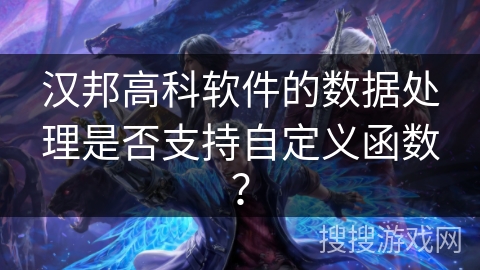 汉邦高科软件的数据处理是否支持自定义函数？