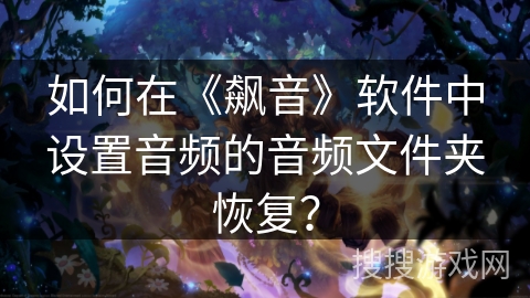 如何在《飙音》软件中设置音频的音频文件夹恢复？