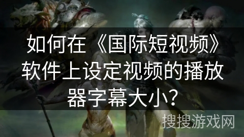 如何在《国际短视频》软件上设定视频的播放器字幕大小? 如何在《国际短视频》软件上设定视频的播放器字幕大小?
