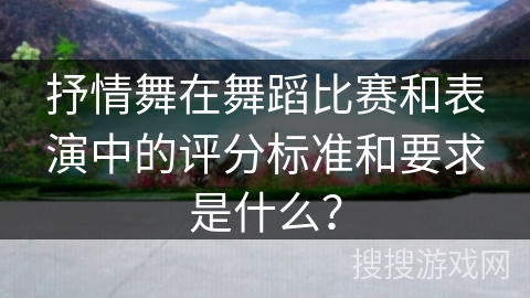 抒情舞在舞蹈比赛和表演中的评分标准和要求是什么？